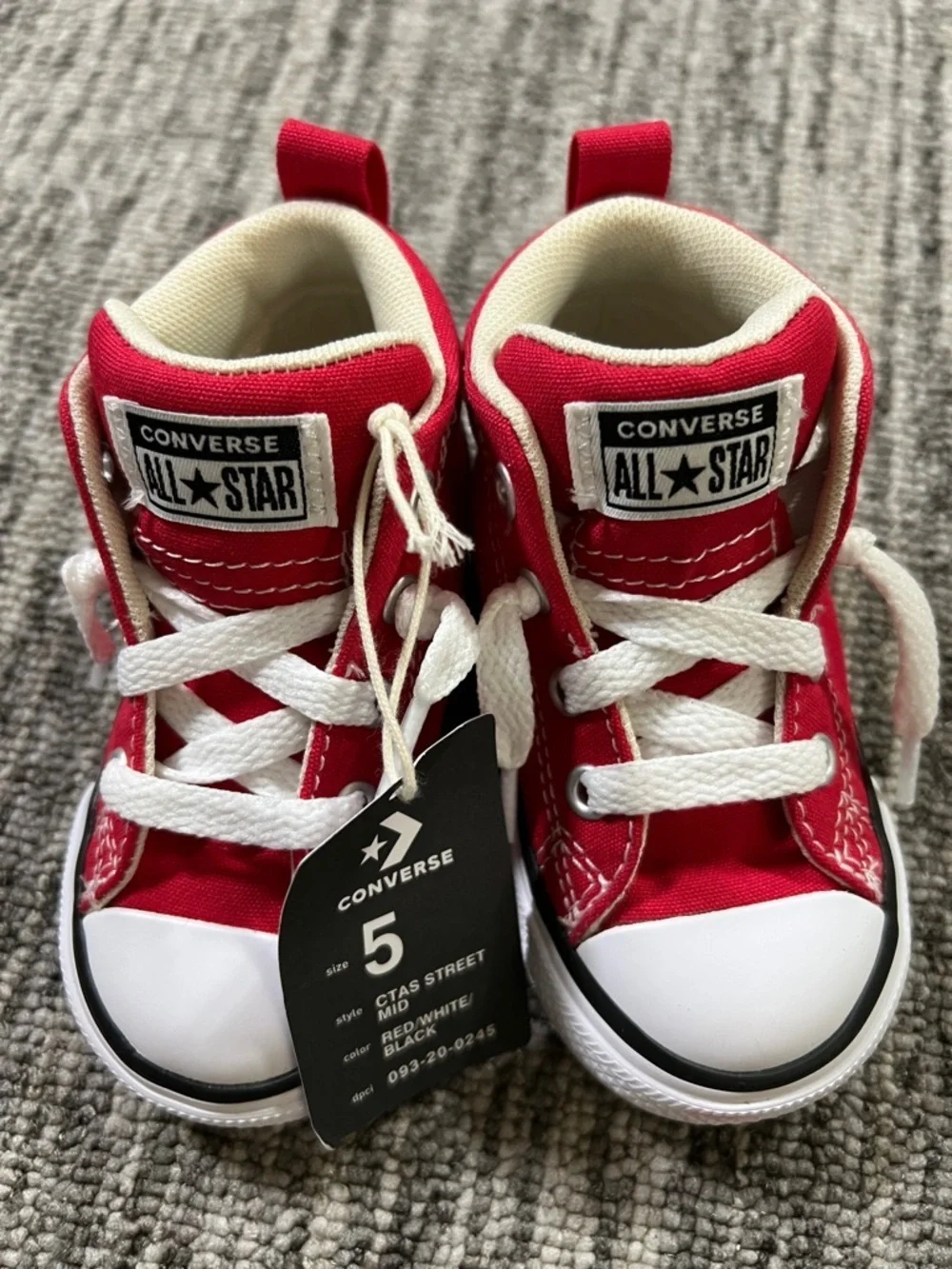 Converse-  Kids - Street Mid Top Sneakers - Red Size 5